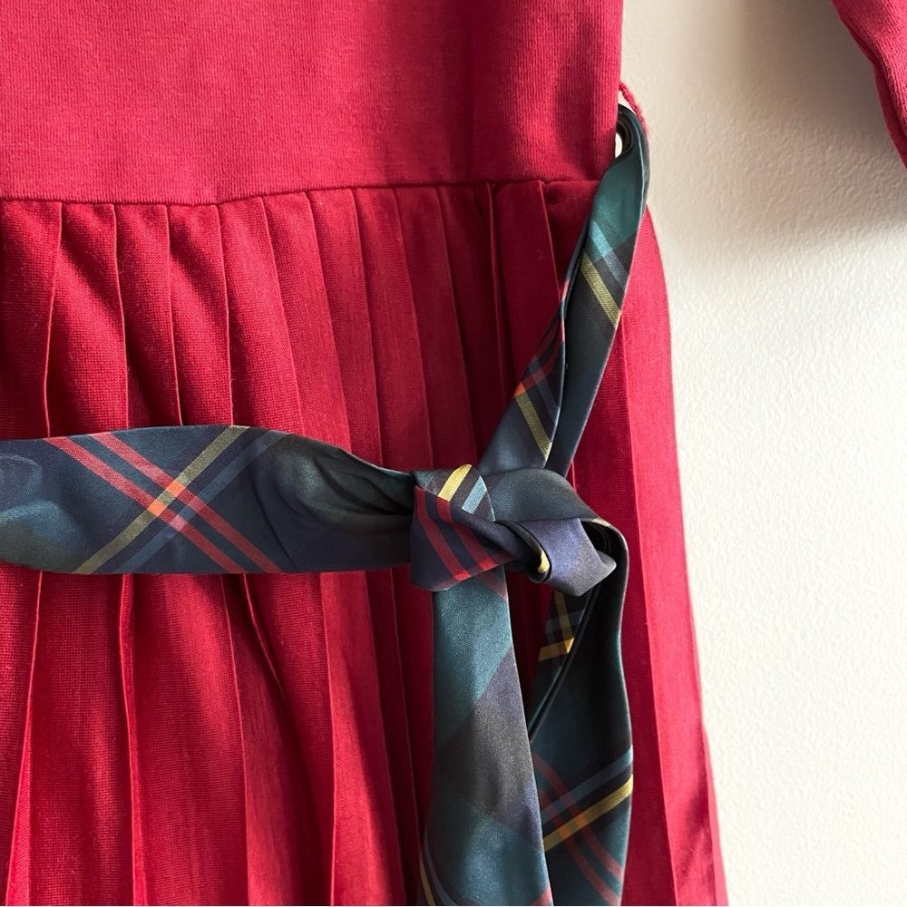 NWT Polo Ralph Lauren Girls Dress Size 6 Red Pleated Skirt Cotton Knit Holiday - Picture 4 of 9